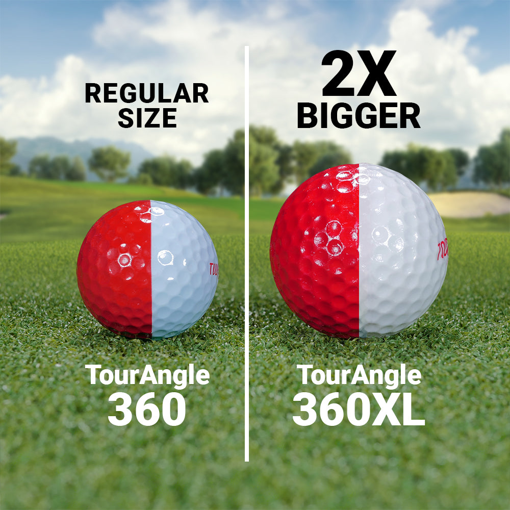TourAngle 360XL Extra Large Putting Balls - 2 Balls + Two balls - TourAngle 360 Regulation size Red/White balls