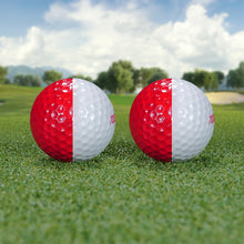 Load image into Gallery viewer, TourAngle 360XL Extra Large Red/White Golf Ball Putting Aiming Aid - set of two balls